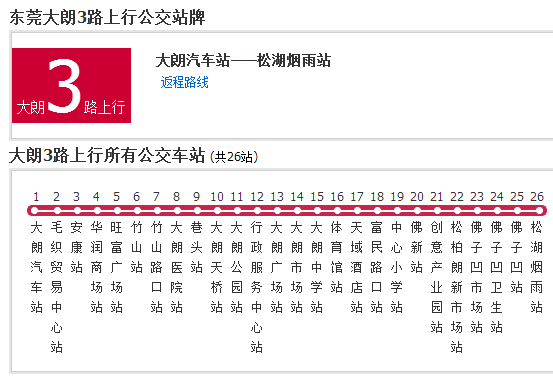 大朗公交3路