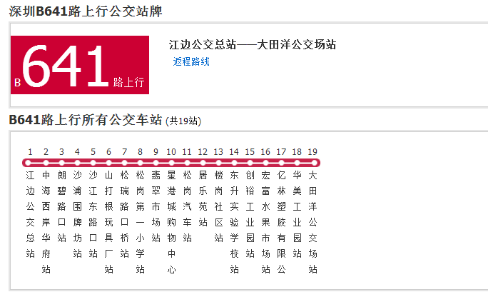 深圳公交B641路