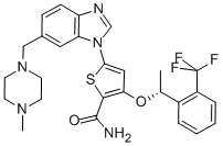 5-[6-[（4-甲基-1-哌嗪）甲基]-1H-苯並咪唑-1-基]-3-[(1R)-1-[2-（三氟甲基）苯基]乙氧基]-2-噻吩羧胺