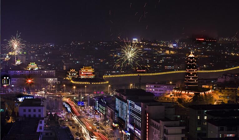 榆林古城夜景