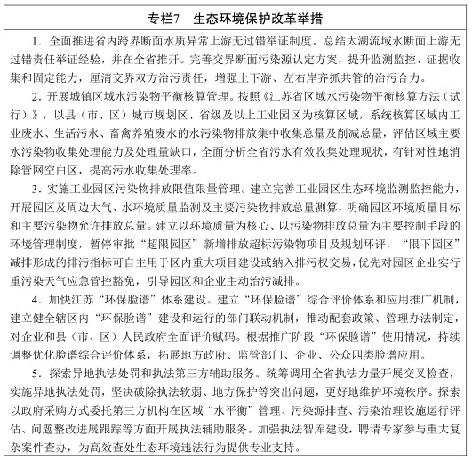 江蘇省 “十四五”生態環境保護規劃