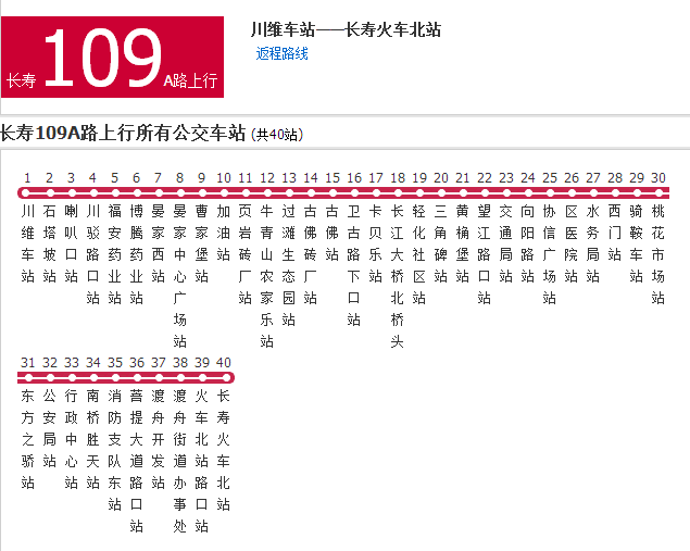 長壽公交109A路