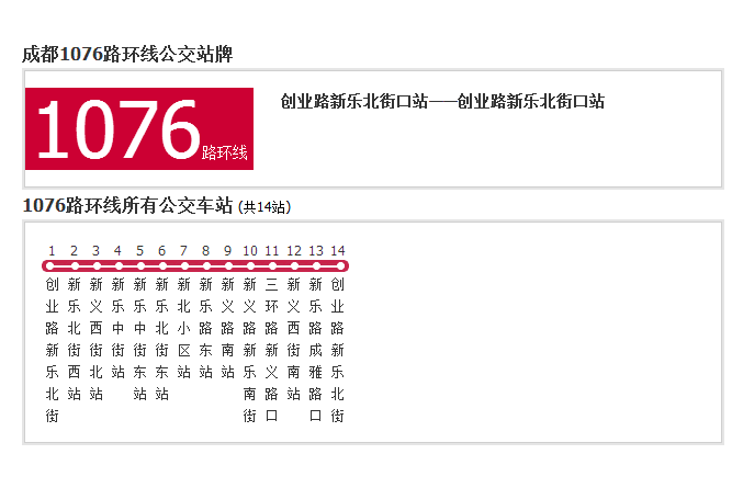 成都公交1076路環線