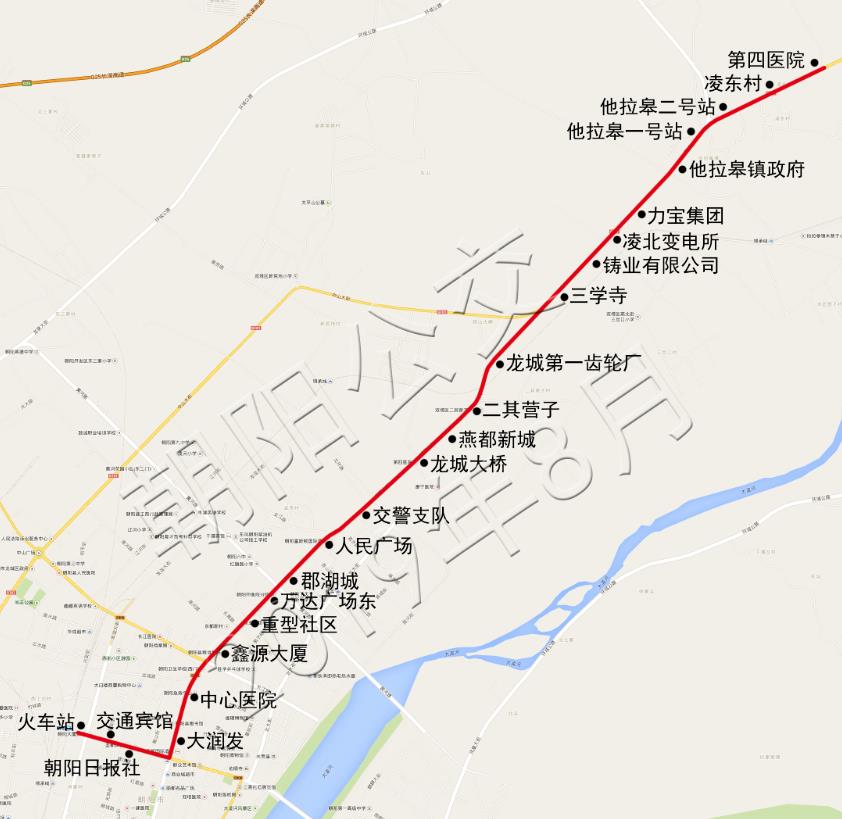 朝陽公交8路運行路線示意圖