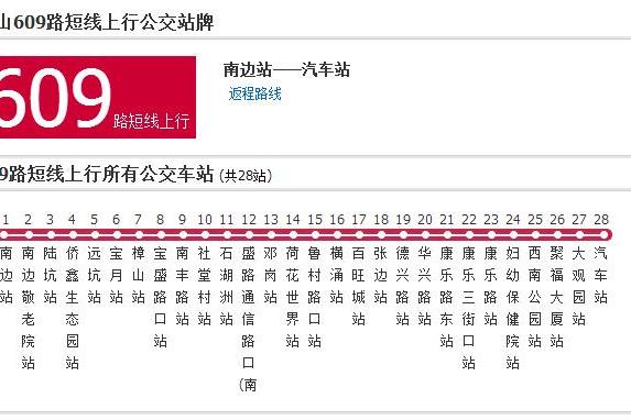 佛山公交609路短線