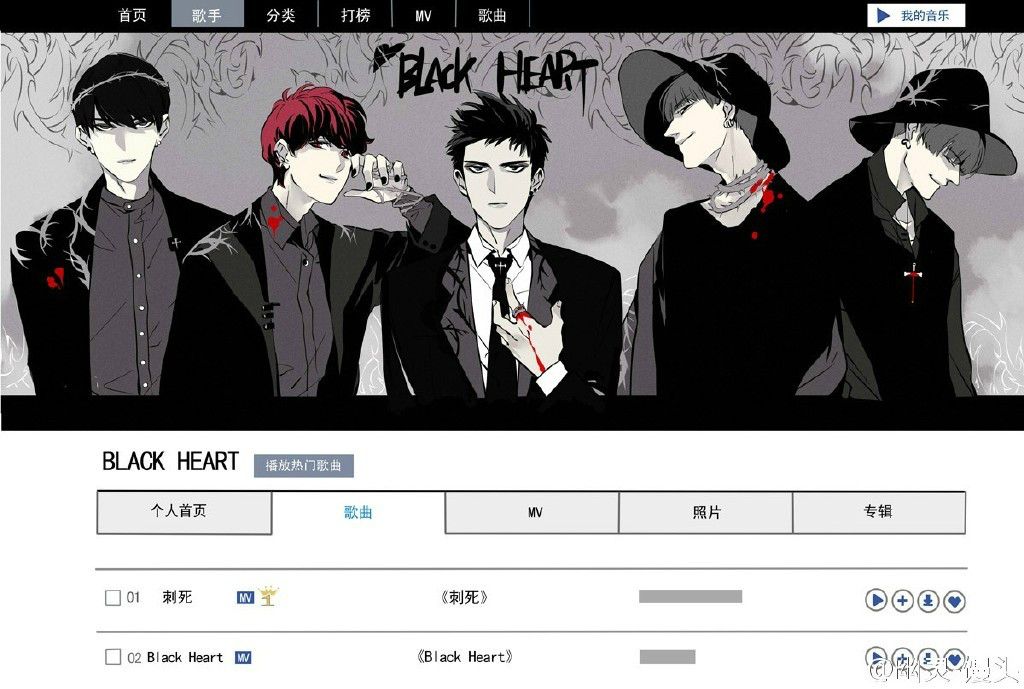 BLACK HEART(漫畫《頭條都是他》及其衍生作品中的組合)