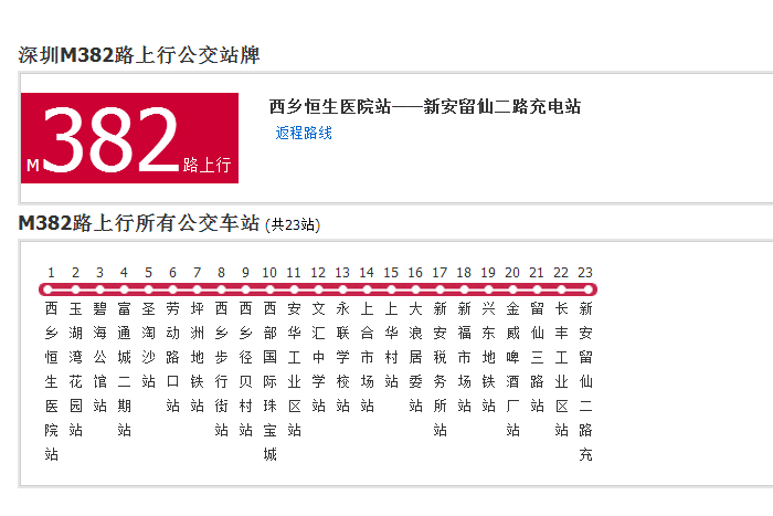 深圳公交M382路