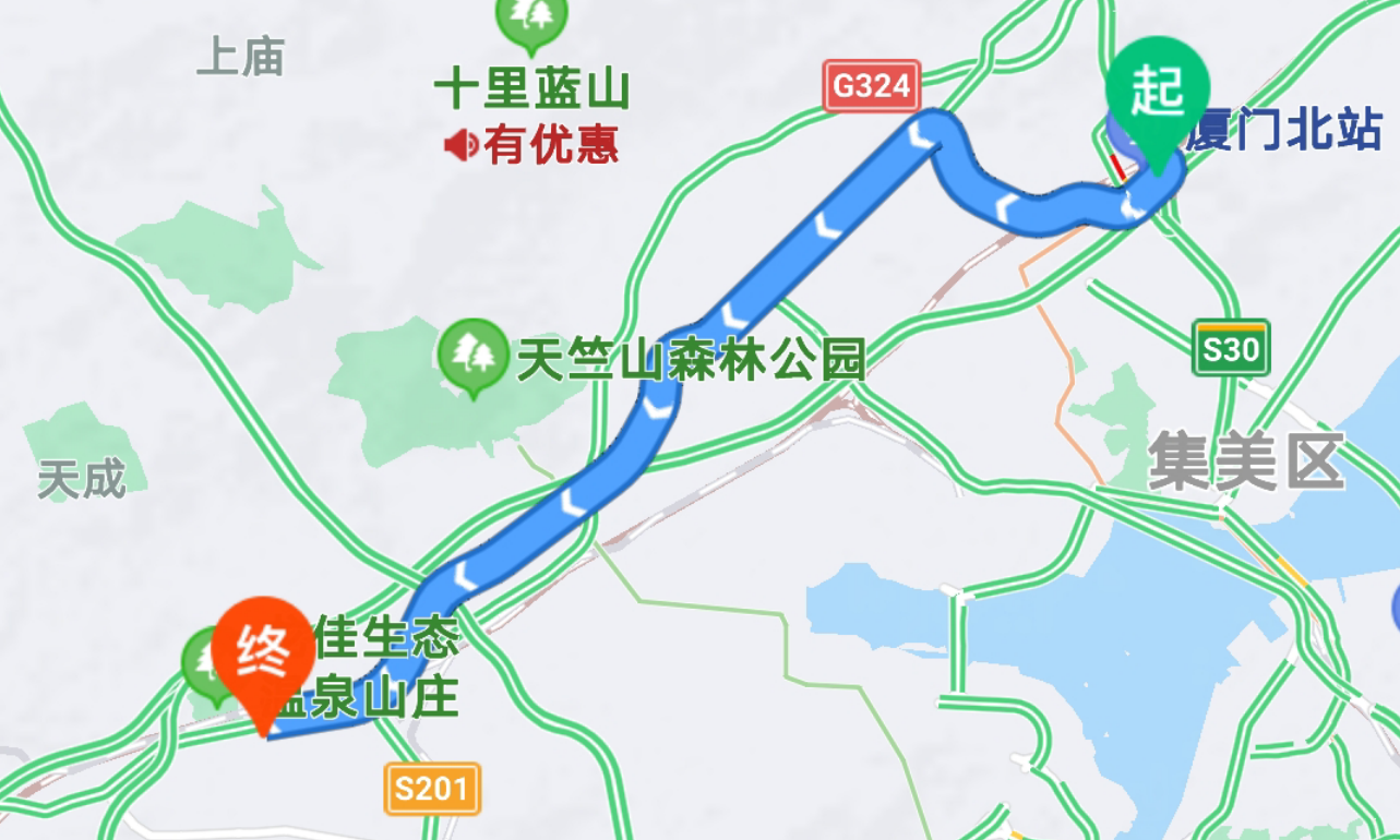 廈漳城際公交980路（廈門公交）上行路線路（漳州公交為下行）