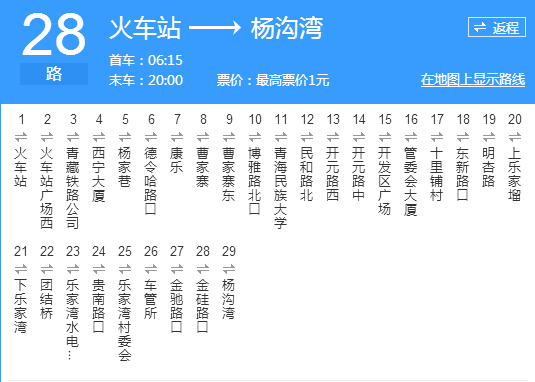 西寧公交28路