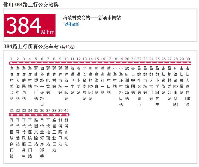 佛山公交384路