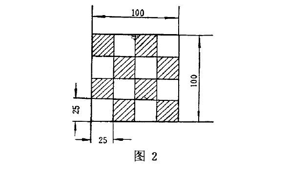 噴塗法黑白格木板示意圖