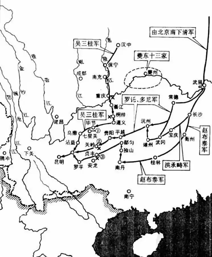 清軍南下雲南