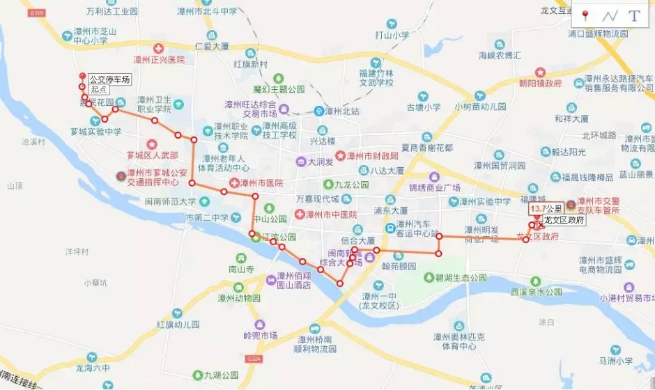 漳州公交32路延伸調整為龍文區政府路線