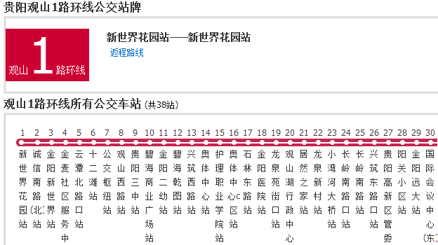 貴陽公交觀山1路環線