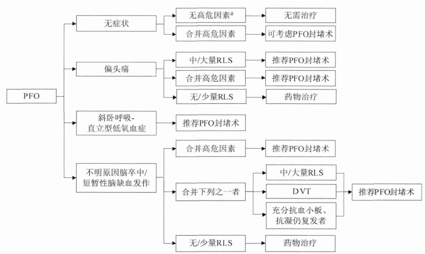 圖3 PFO患者建議治療方案