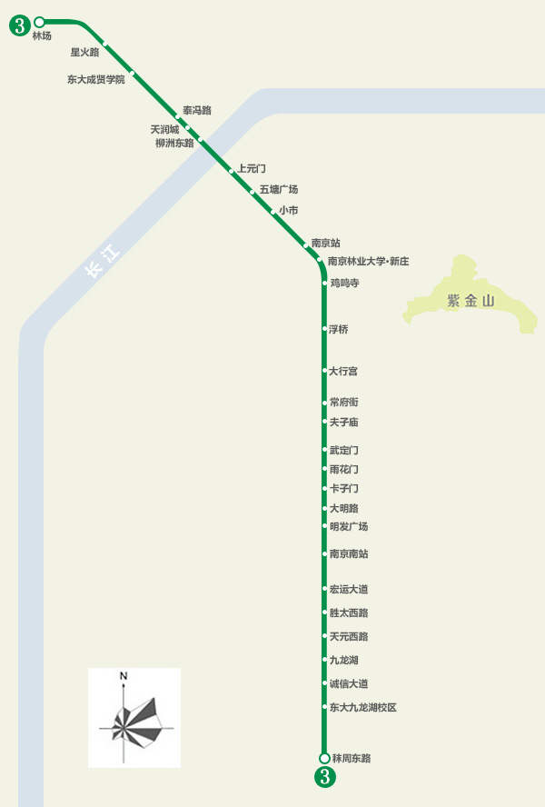 南京捷運3號線線路圖