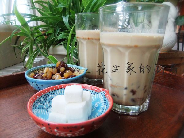 焦糖蜜豆奶茶