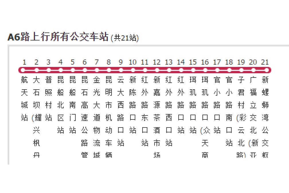 昆明公交A6路