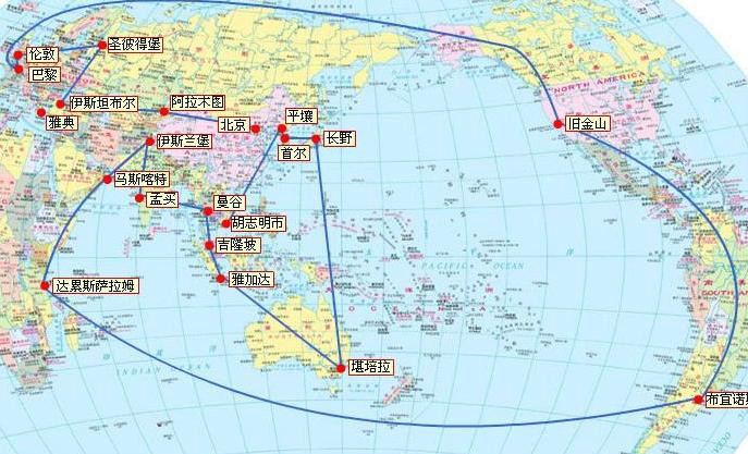 21世紀海上絲綢之路示意圖