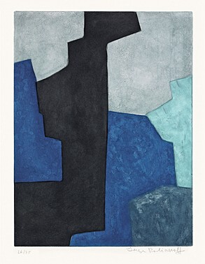 &#39;Composition noire, bleue et mauve&#39;