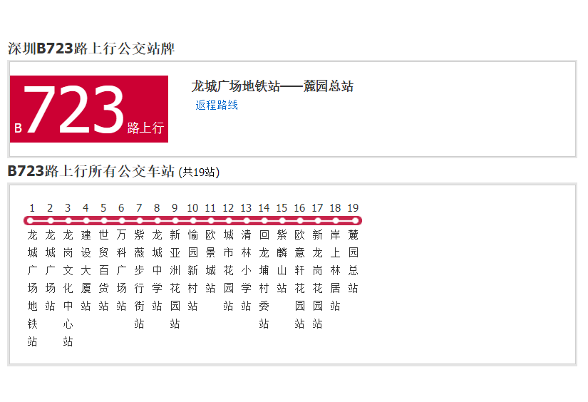 深圳公交B723路