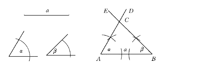已知兩角及其夾邊作三角形