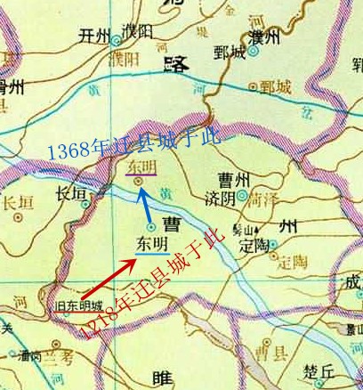 東明縣縣城遷徙地圖