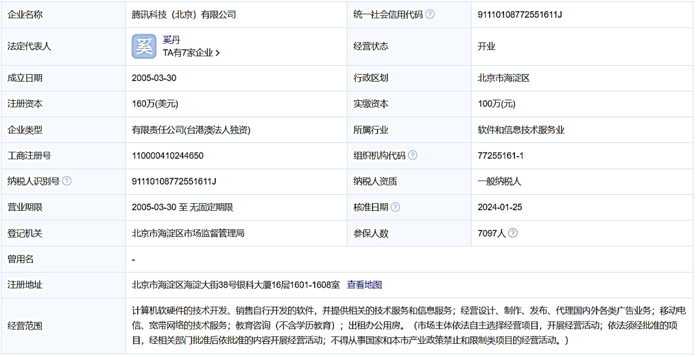 騰訊科技（北京）有限公司