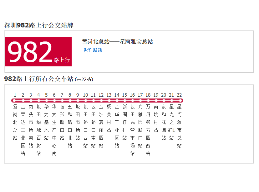 深圳公交982路