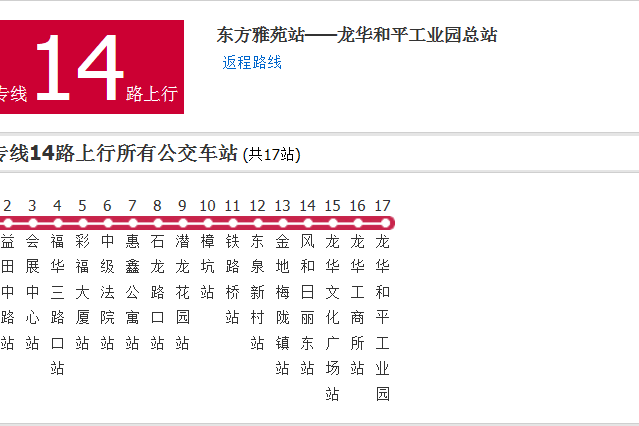 深圳公交高峰專線14路