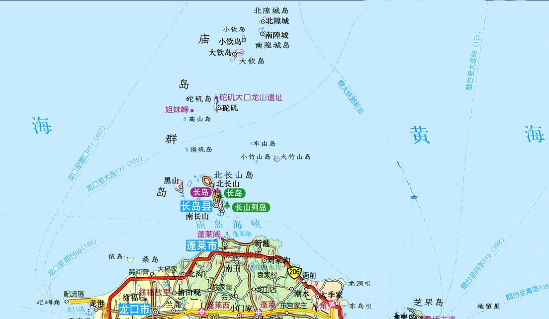 廟島群島的位置及主要島嶼