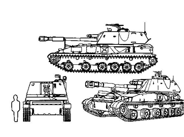 2S3自行榴彈炮三視線圖