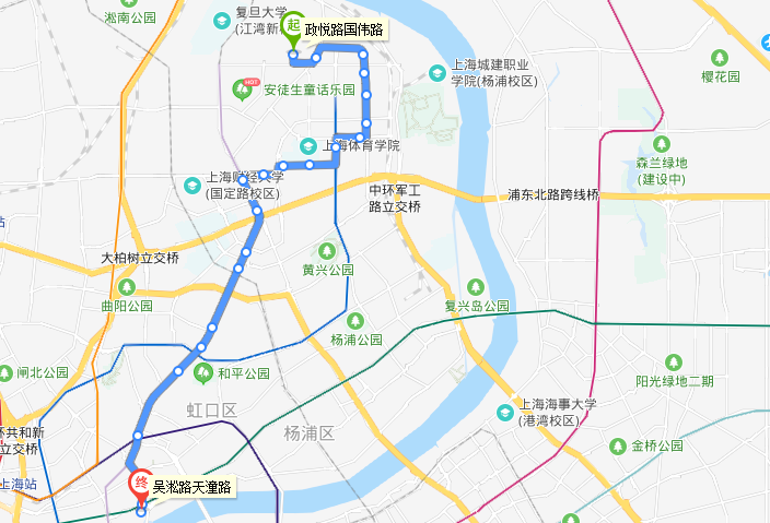 上海公交61路線路圖