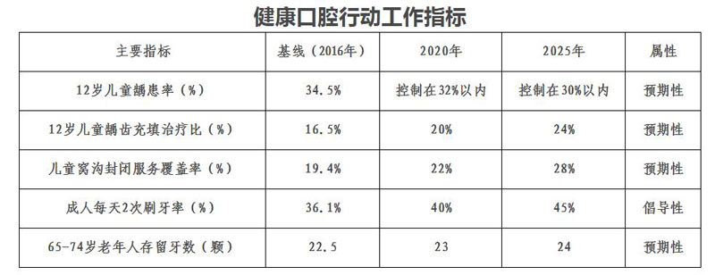 健康口腔行動方案（2019-2025年）