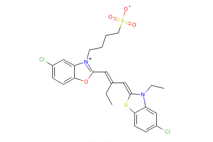 5-氯-2-[2-[（5-氯-3-乙基-2(3H)-苯並噻唑亞基）亞甲基]-1-丁烯基]-3-（4-磺丁基）苯並惡唑內翁鹽