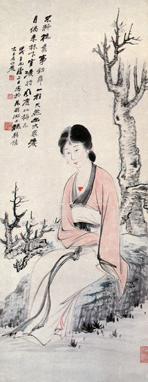 梅花仕女圖