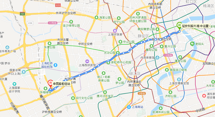 上海公交71路線路圖