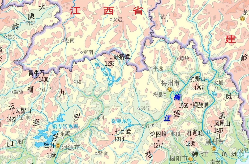 梅江的地理位置及流向