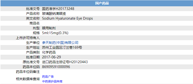 玻璃酸鈉滴眼液