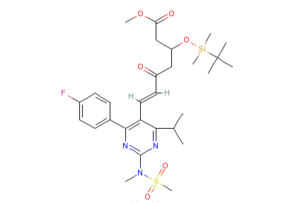 7-[4-（4-氟苯基）-6-異丙基-2-（N-甲基甲磺醯胺基）-5-嘧啶]-(3R)-叔丁基二甲矽氧基-5-氧代-(6E)-庚酸甲酯