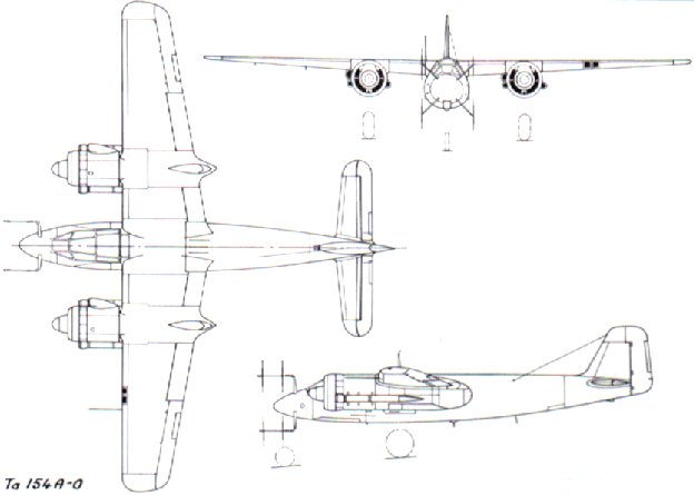 Ta 154A-0 三面圖