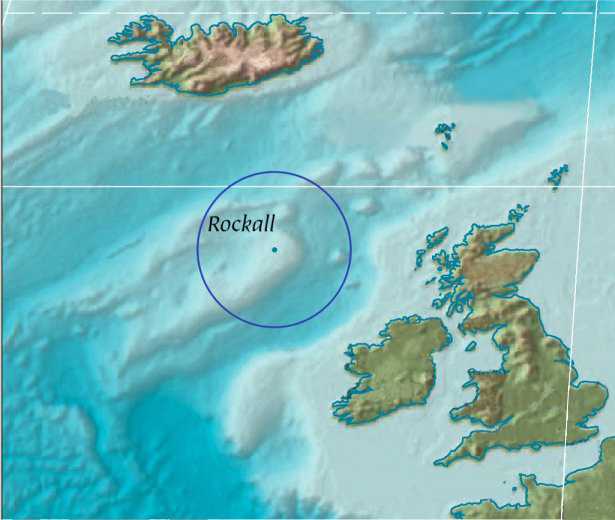 羅科爾在北大西洋中的位置
