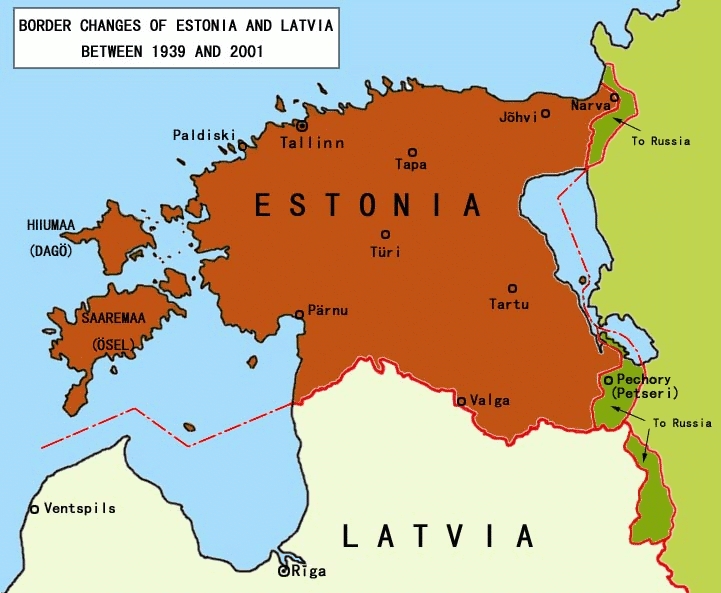 被蘇聯吞併後愛沙尼亞的領土變動