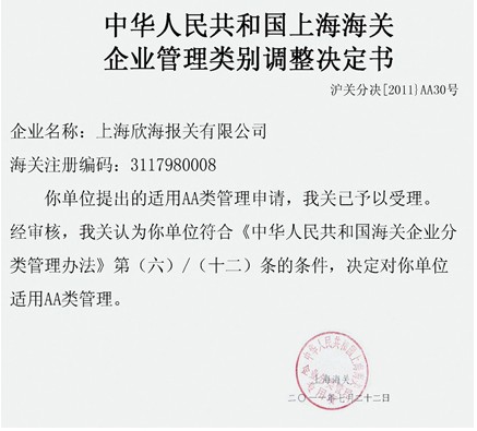 上海欣海報關有限公司