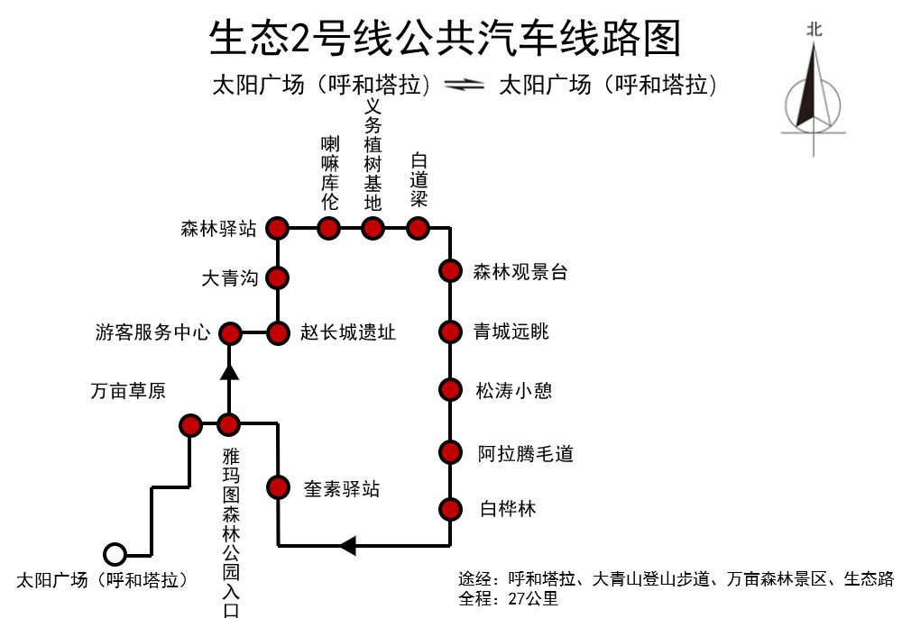 呼和浩特公交生態2號線