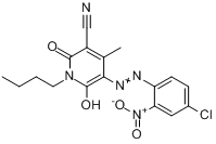 1-丁基-5-[（4-氯-2-硝苯基）偶氮]-1,2-二氫-6-羥基-4-甲基-2-氧菸鹼腈