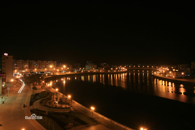 樂昌市區武江河畔夜景