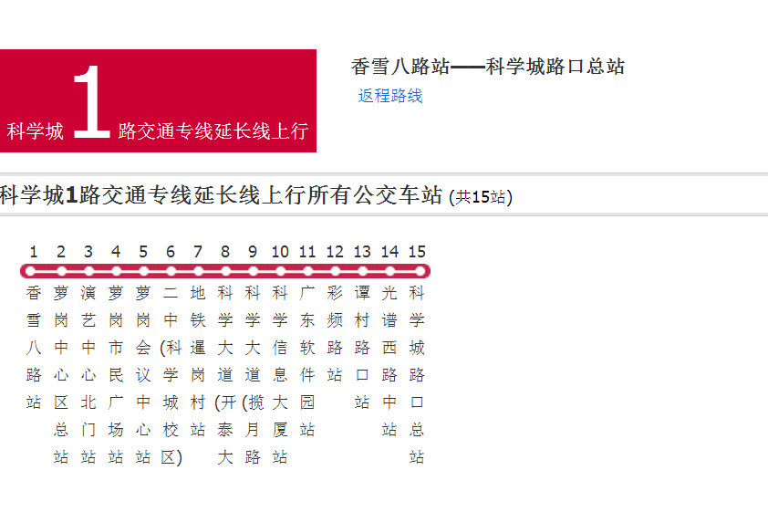 廣州公交科學城1路交通專線