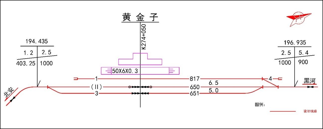 黃金子站還建方案平面布置示意圖