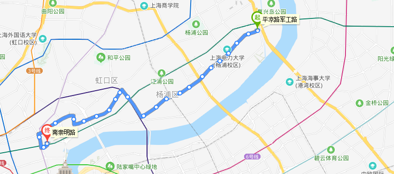 上海公交25路線路圖